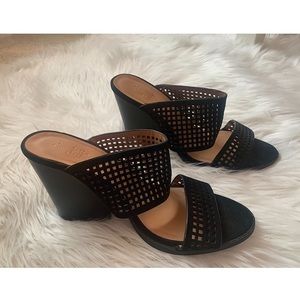 Black Caged Low Heels
